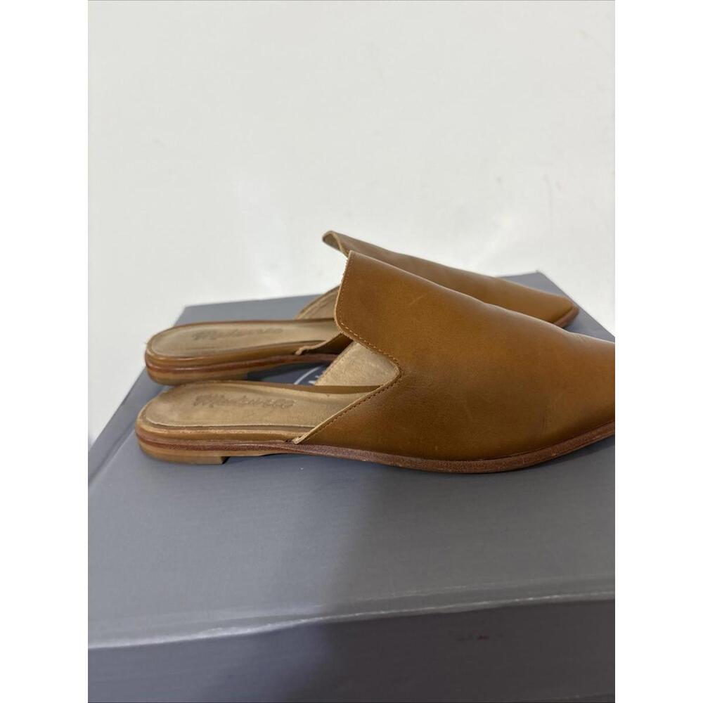Madewell The Gemma Mule Shoes Women's Size 7.5 Brown Leather Pointed Toe Slip On - Picture 2 of 9
